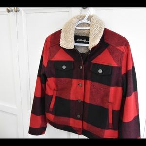 Eddie Bauer Sherpa Plaid Jacket